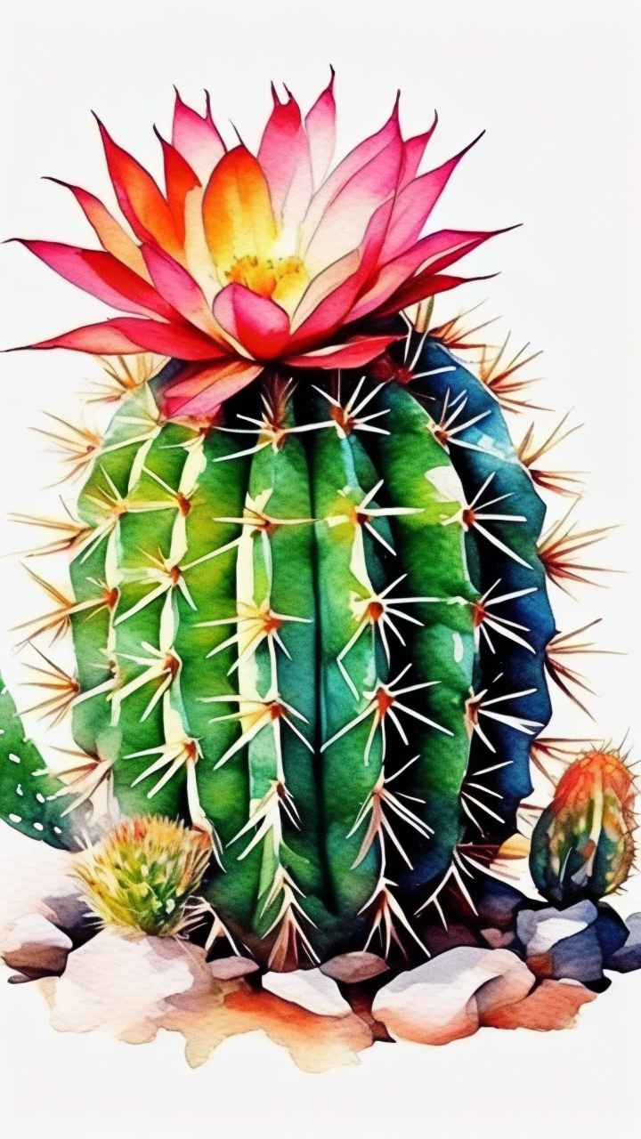 仙人掌自然植物插画 8