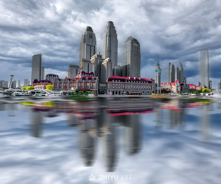 现代都市的光影交响