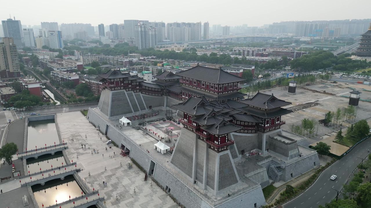 航拍洛阳应天门