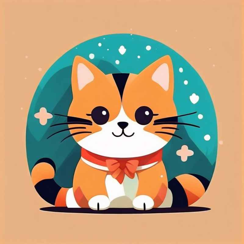 小花猫唯美插画 6