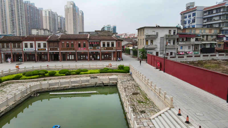 福建漳州城市风光航拍图 
