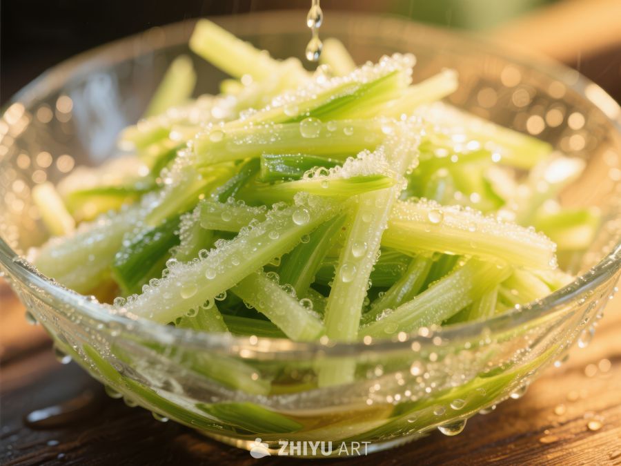 清脆黄瓜丝，水珠点缀 1204