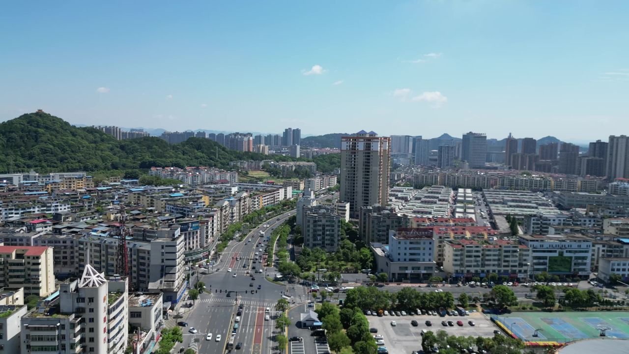 航拍江西宜春城市风光宜春建设