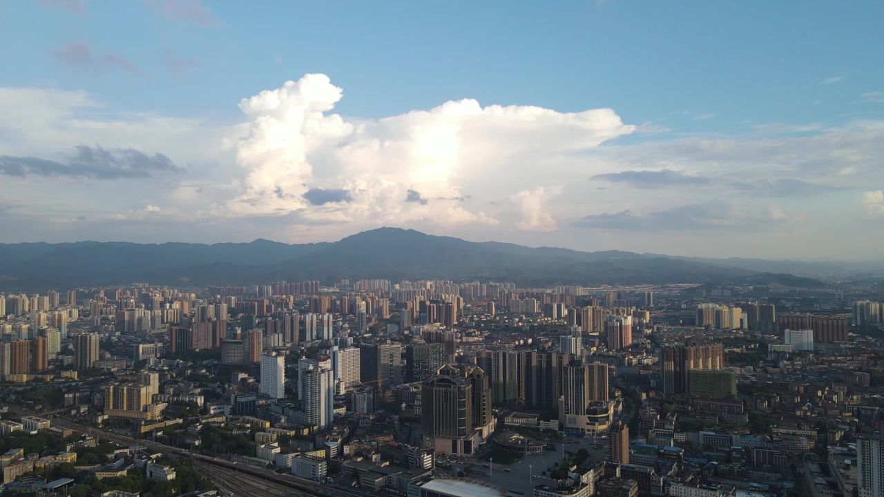  怀化城市风光航拍湖南