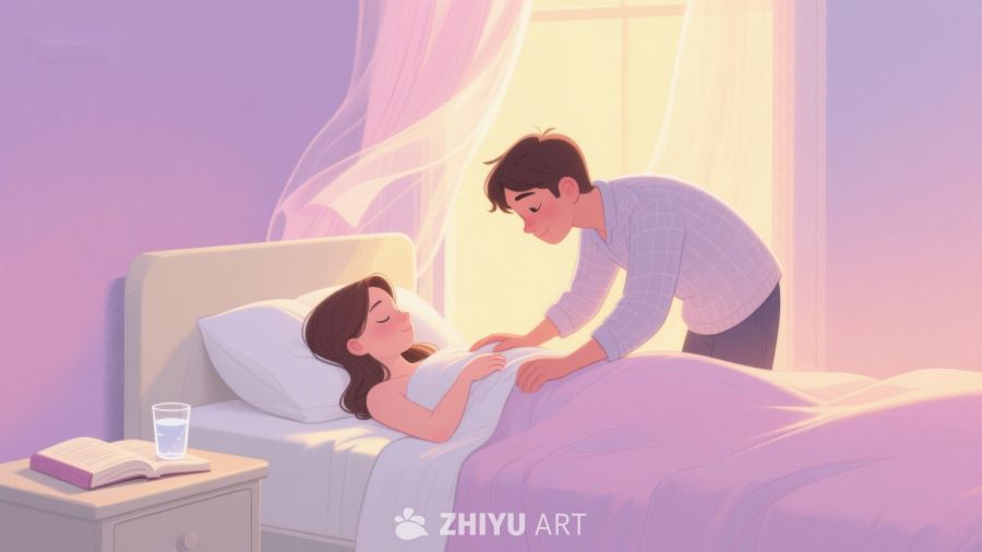 温馨床边：轻抚熟睡的爱人 403