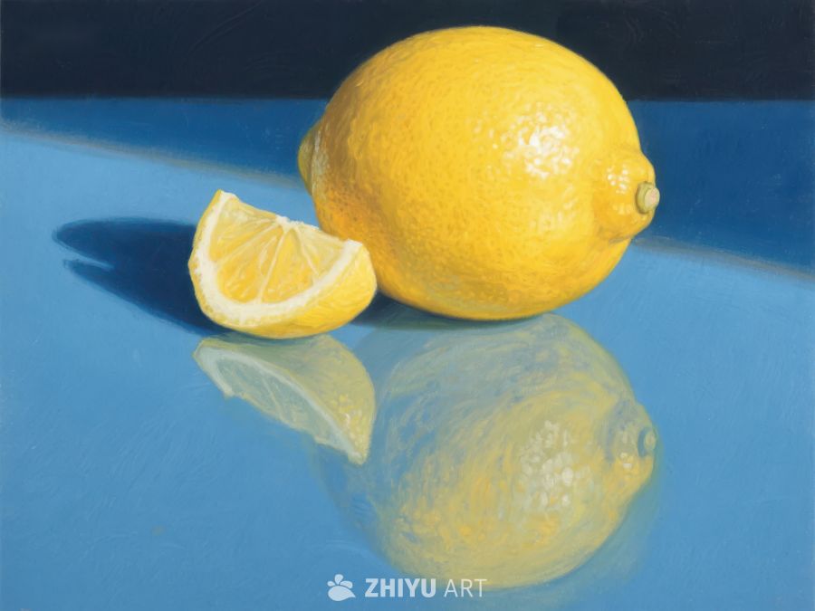 柠檬与切片的静物画 239