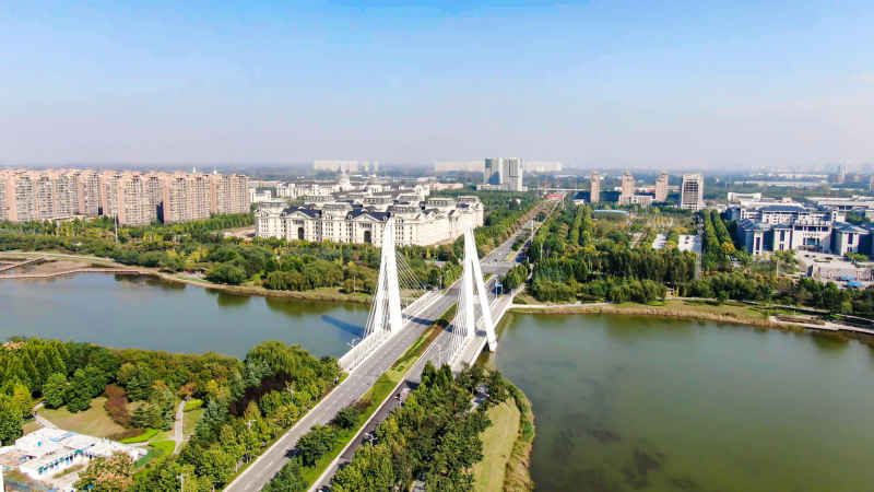 河南郑州城市风光航拍摄影图