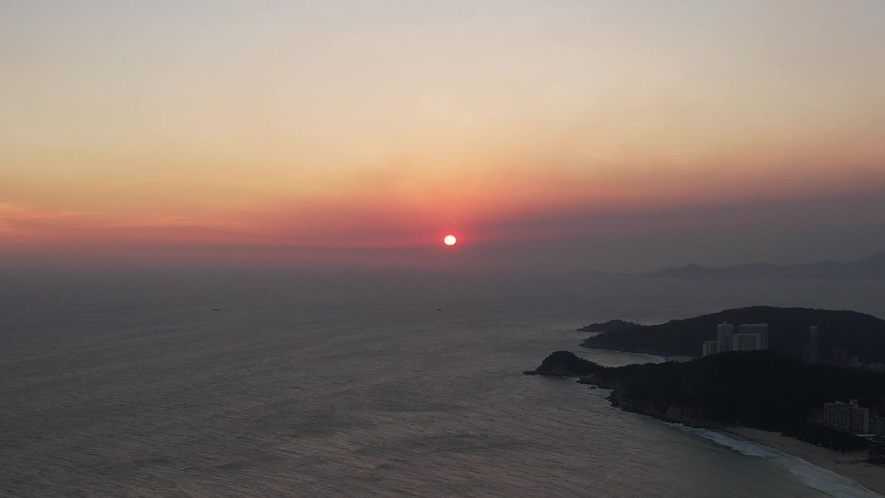 大海日落晚霞夕阳海浪