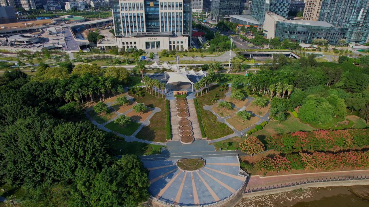 航拍福州闽江公园景观 3
