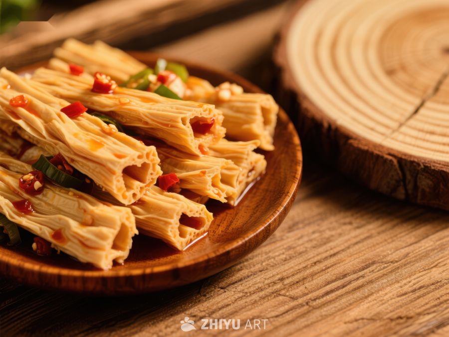 美味豆皮卷配辣椒点缀 998