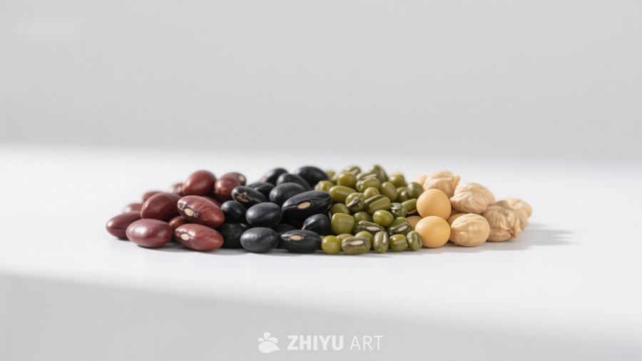多种豆类静物展示