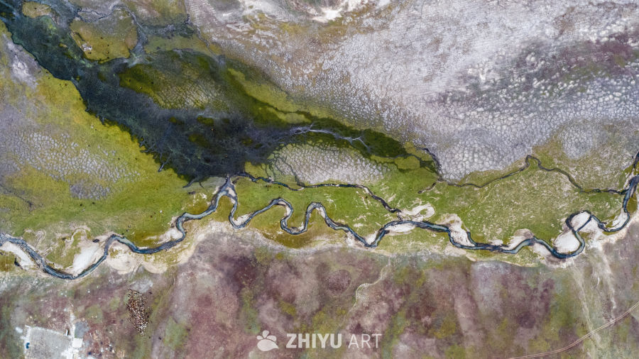 蜿蜒的河流与湿地
