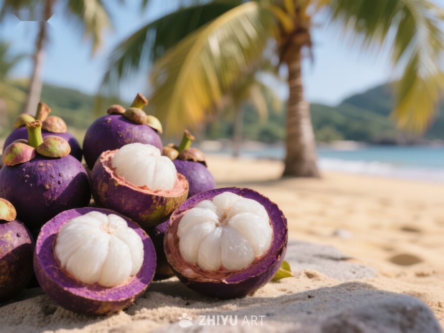 海滩上的新鲜山竹果 210