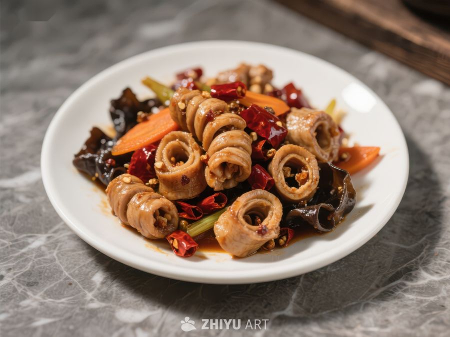 麻辣香肠配蔬菜美食 523