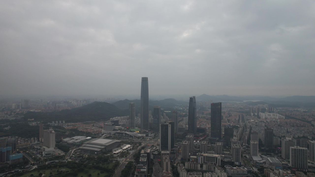 广东东莞城市风光建筑高楼航拍