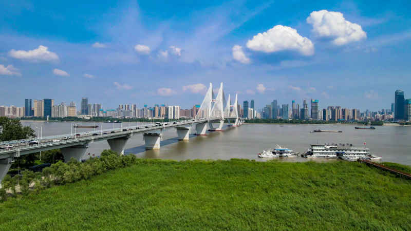 湖北武汉城市建设航拍摄影图 