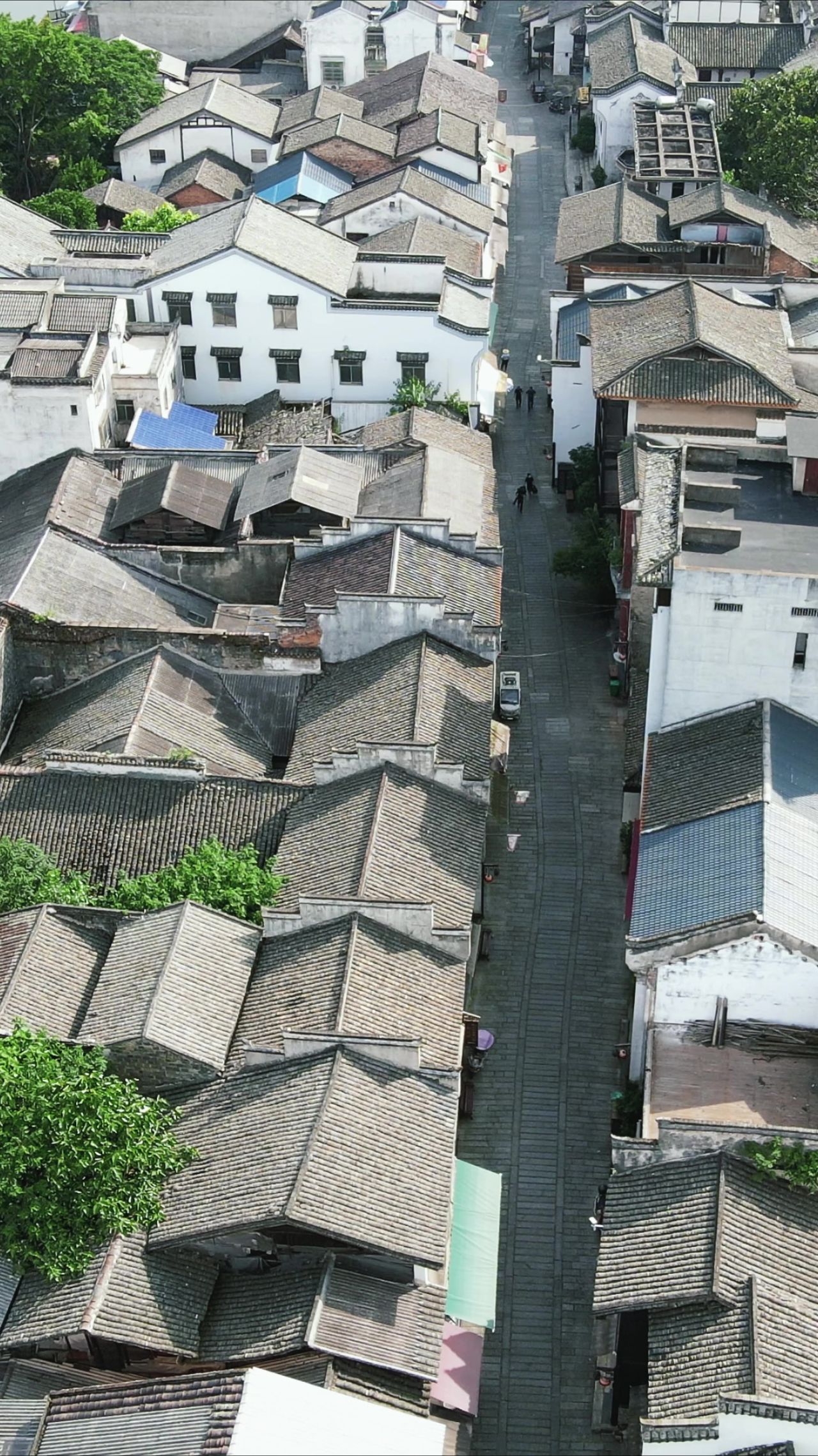 湖南长沙靖港古镇4A景区竖屏航拍 