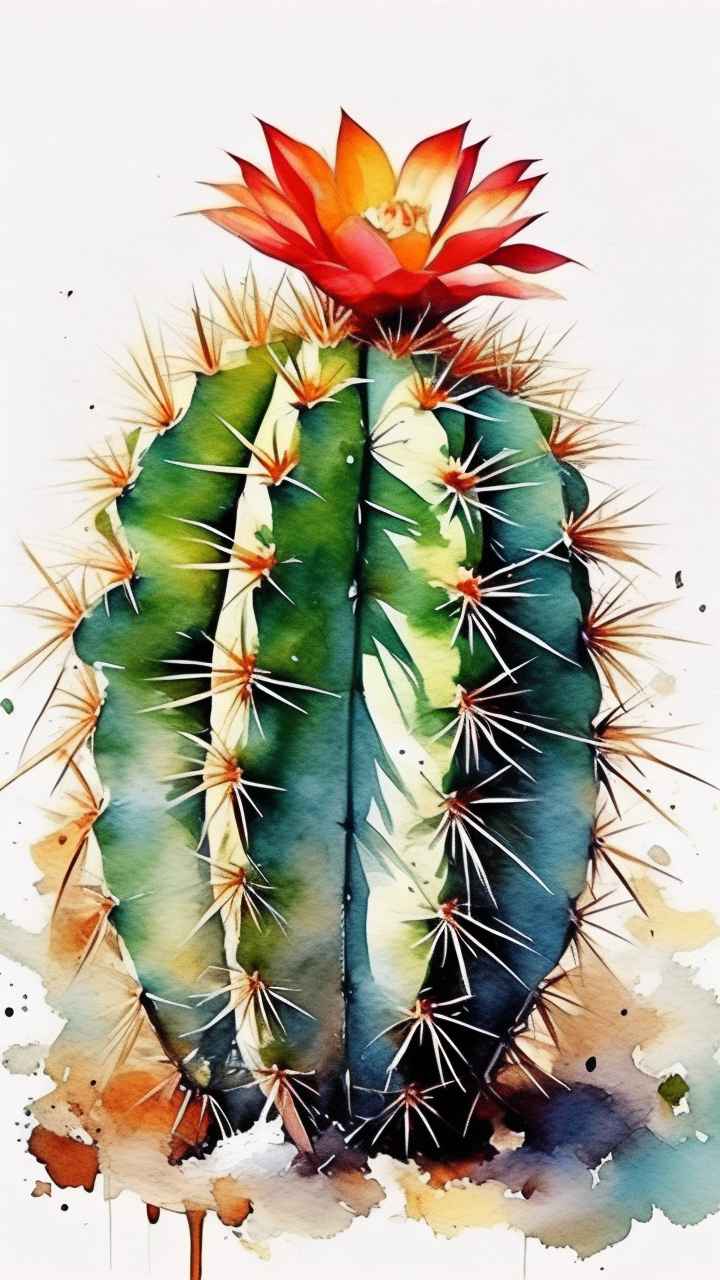 仙人掌自然植物插画 22