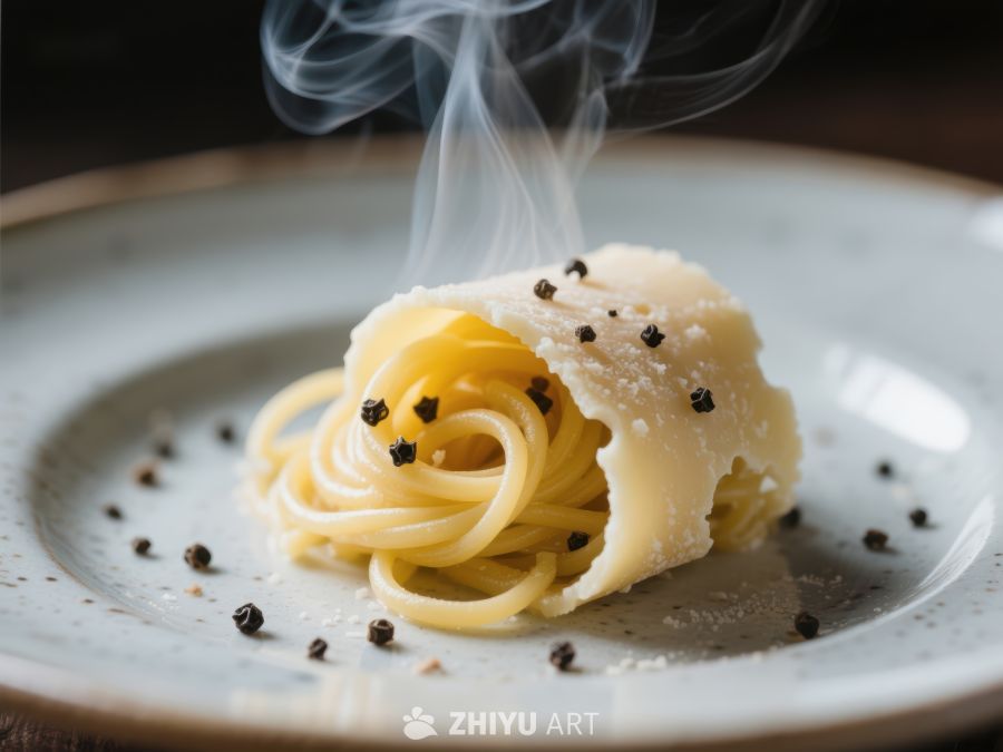 热腾腾的意大利面配黑胡椒和奶酪 1011
