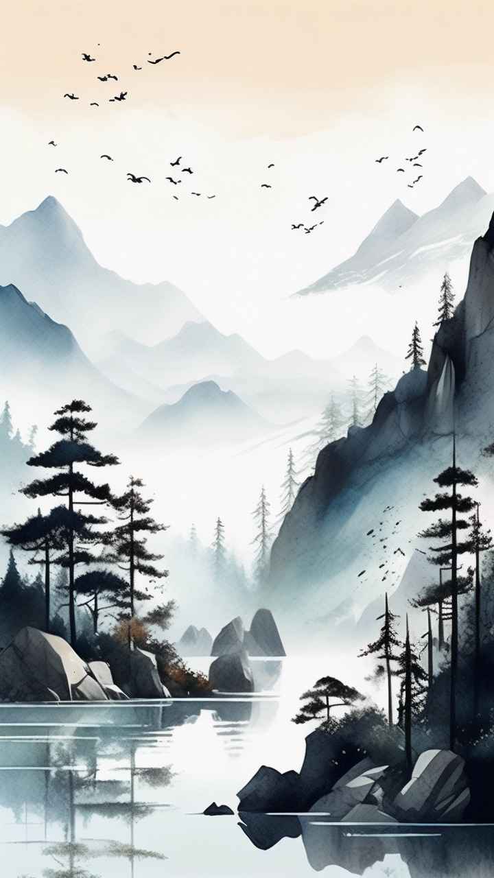 山水画国风背景 61