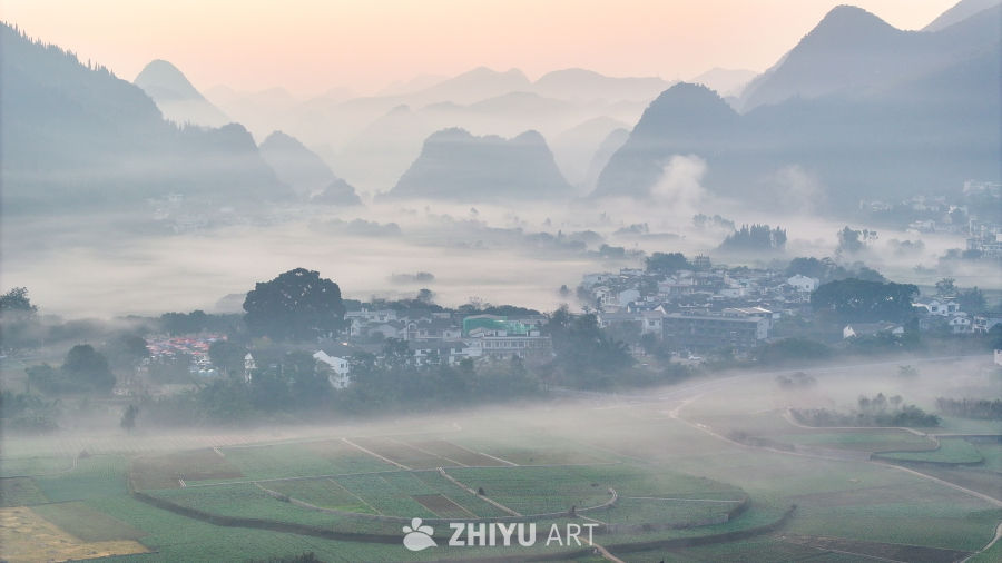 水墨画般的乡村晨景 39