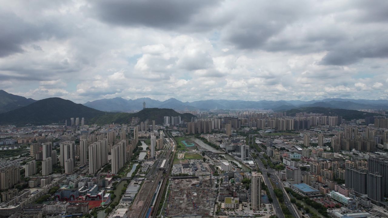 浙江温州城市风光地标建筑航拍 