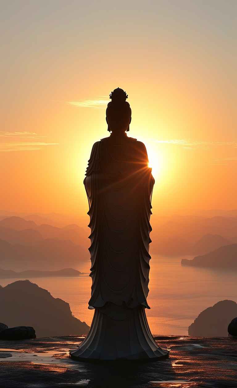 夕阳黄昏下的观音庄严 12
