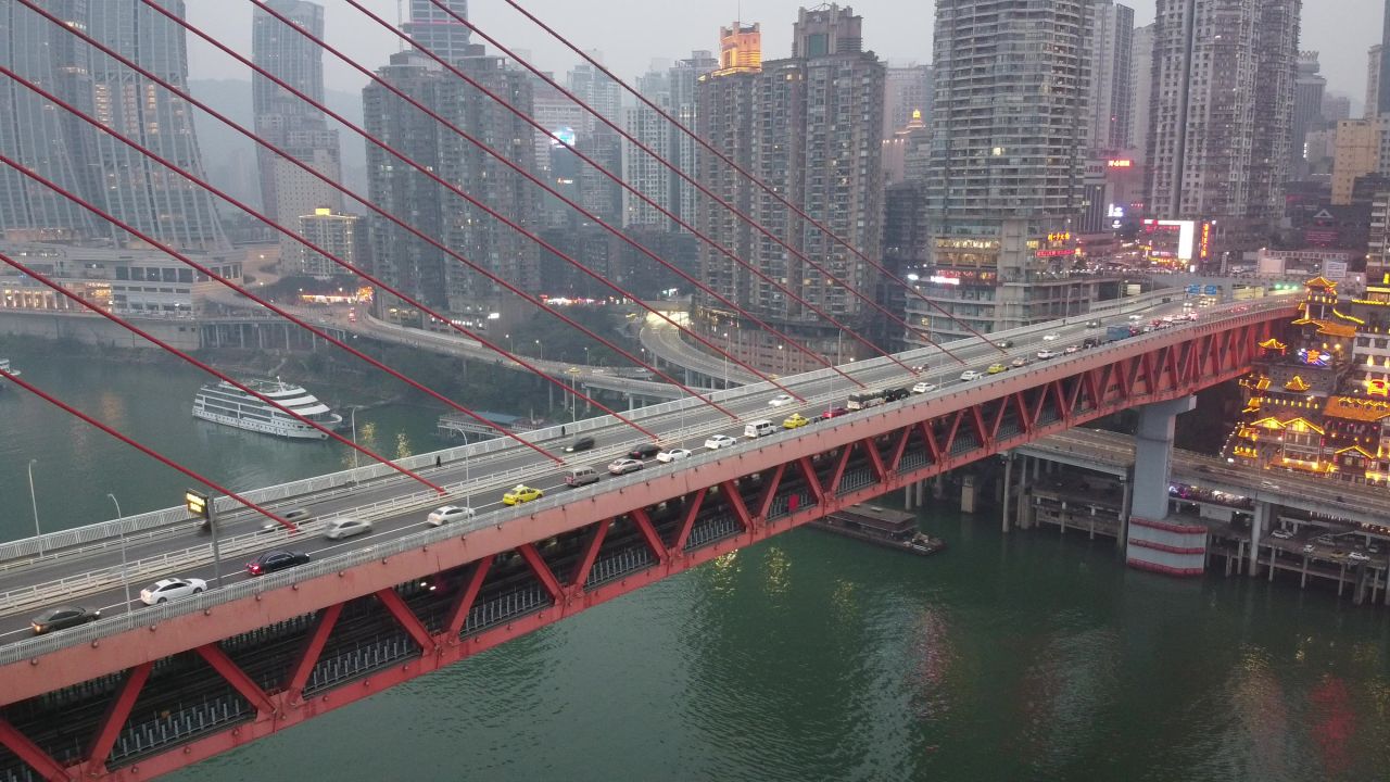 重庆千厮门大桥固定航拍