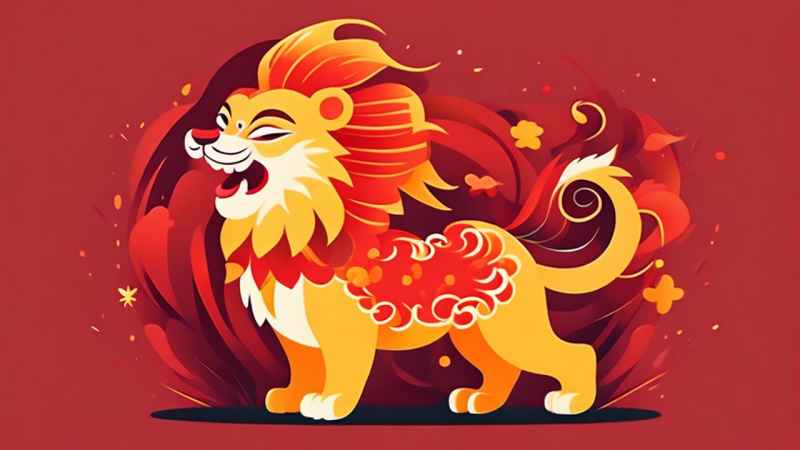 春节舞龙舞狮插画背景 3