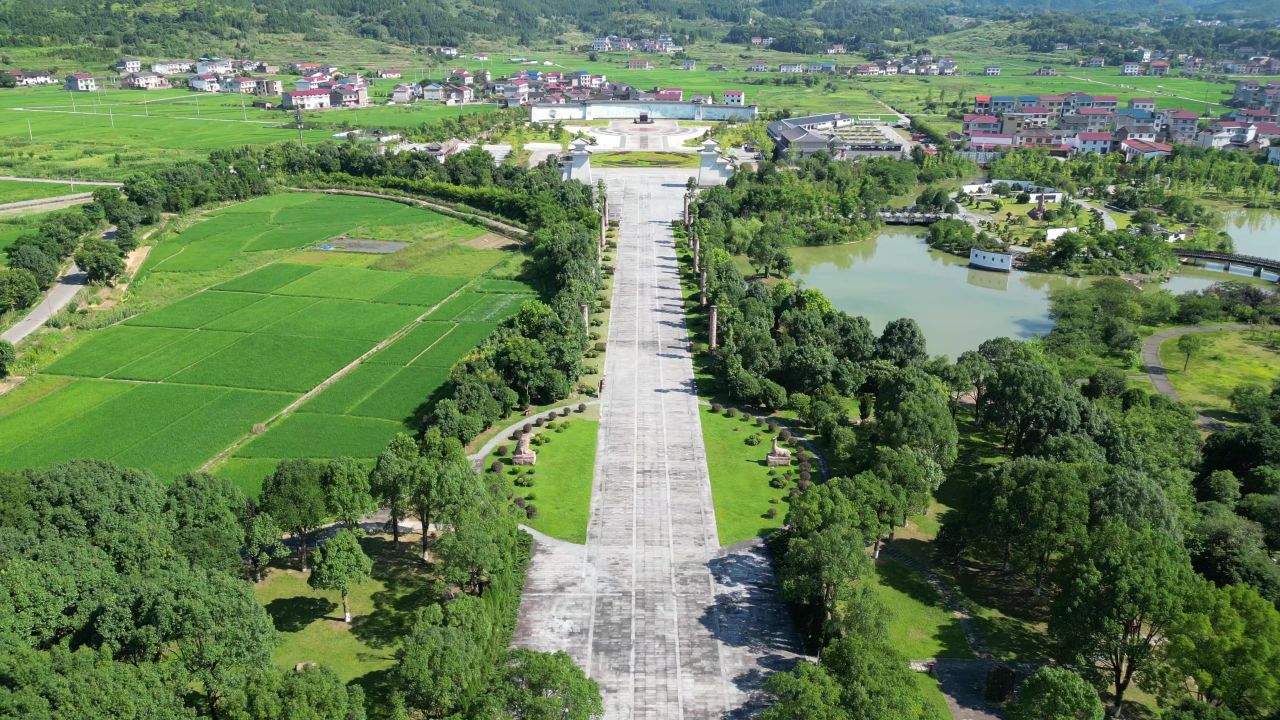 湖南株洲炎帝陵5A景区航拍 