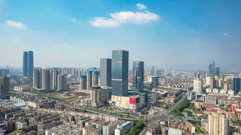 云南昆明城市风光航拍图 