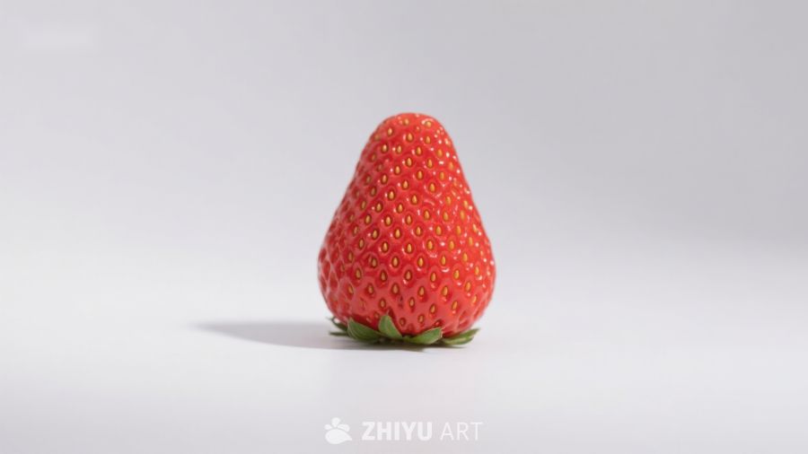 单一草莓静物摄影