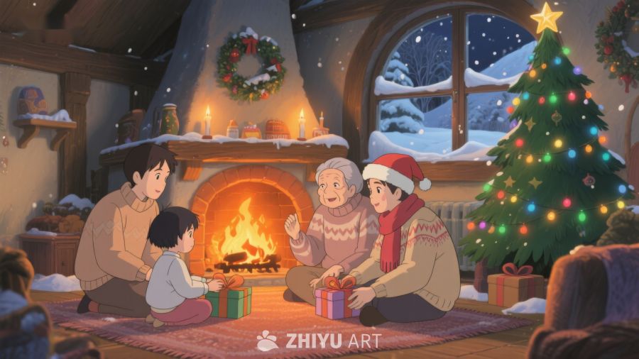 温馨家庭围炉共度圣诞夜 270