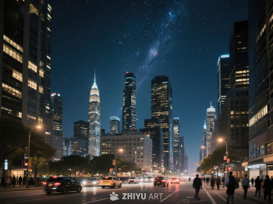 夜幕下的城市星空 475