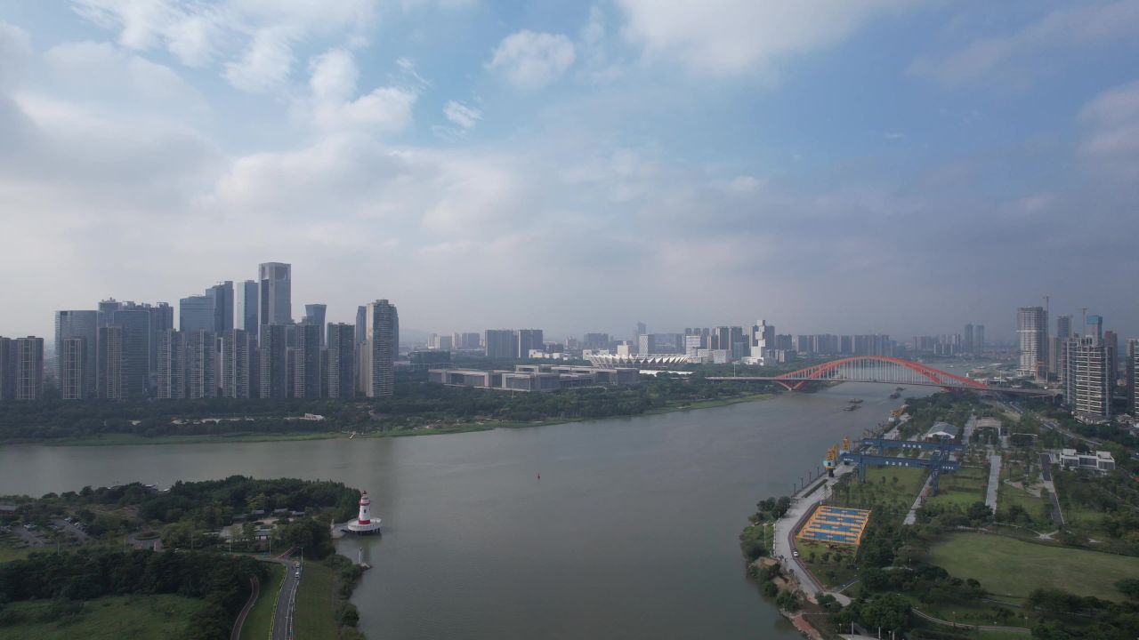 广东佛山城市风光航拍 