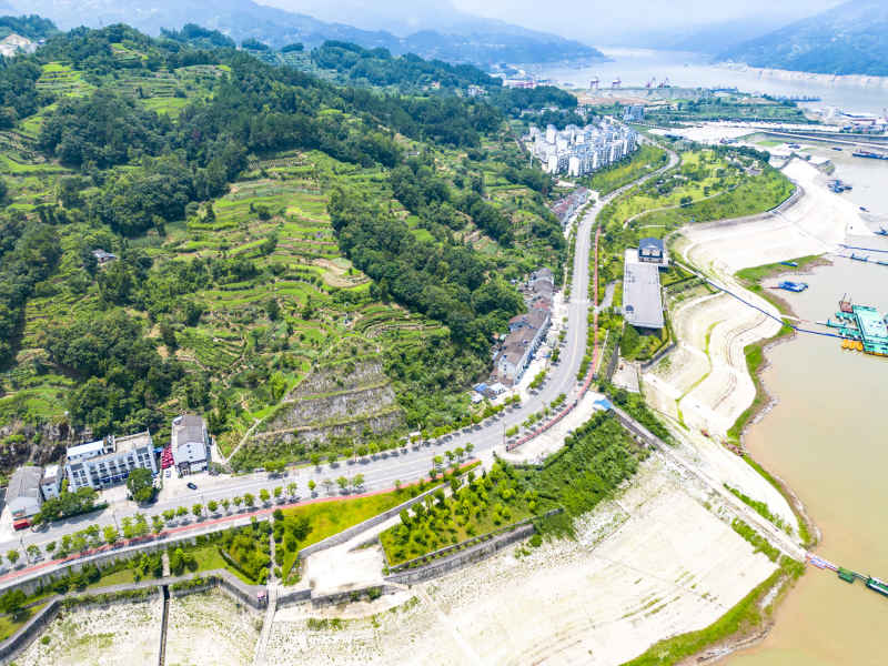 湖北长江三峡风光航拍图 