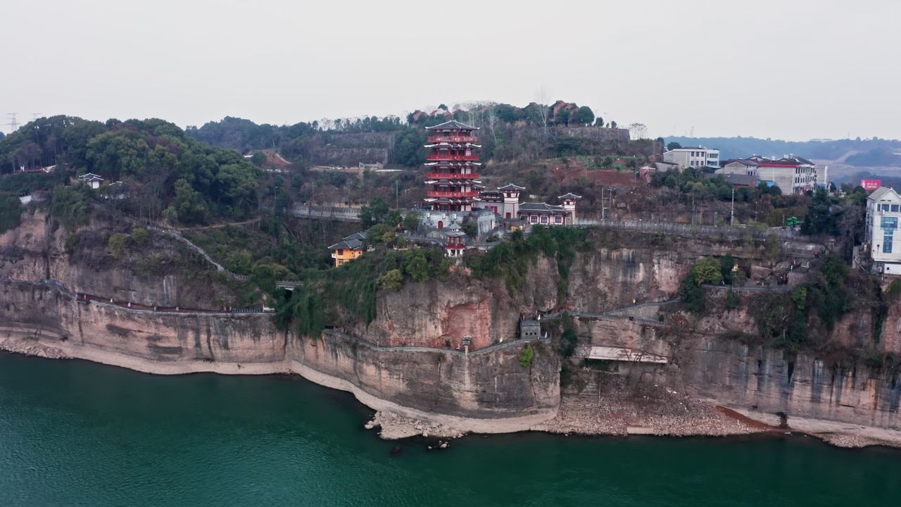 湖北宜昌猇亭古战场航拍