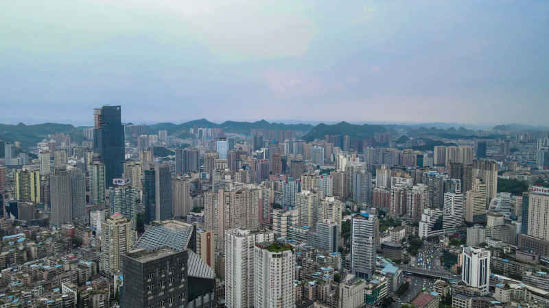 贵州贵阳城市建设航拍摄影图