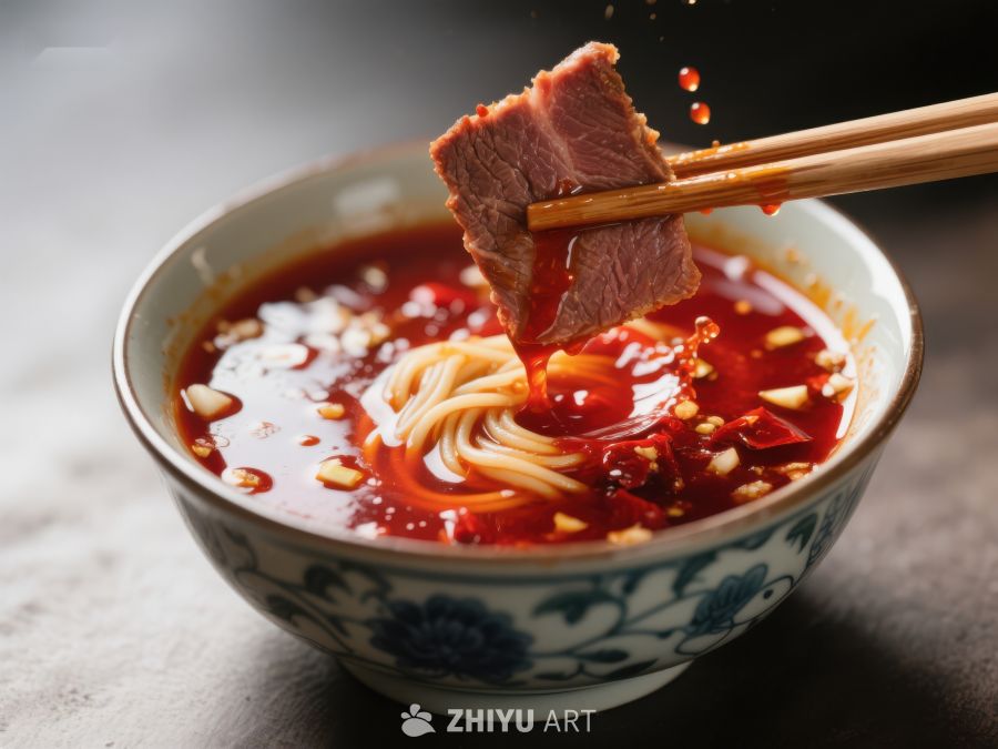 红油辣面与牛肉的美味瞬间 225