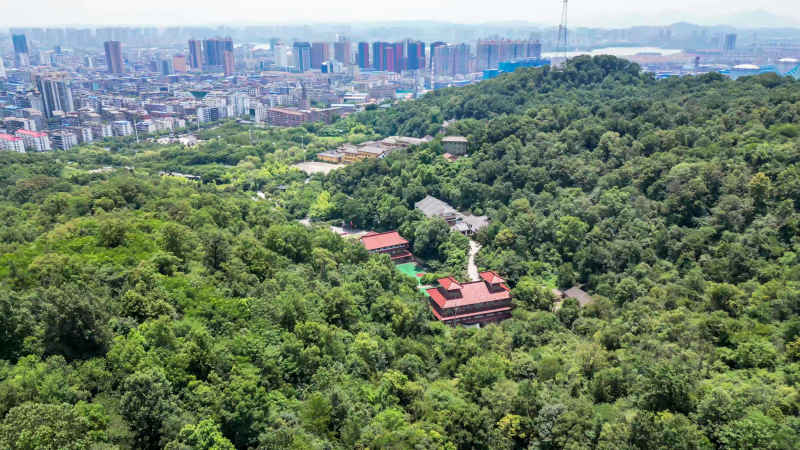 湖北鄂州城市风光航拍摄影图