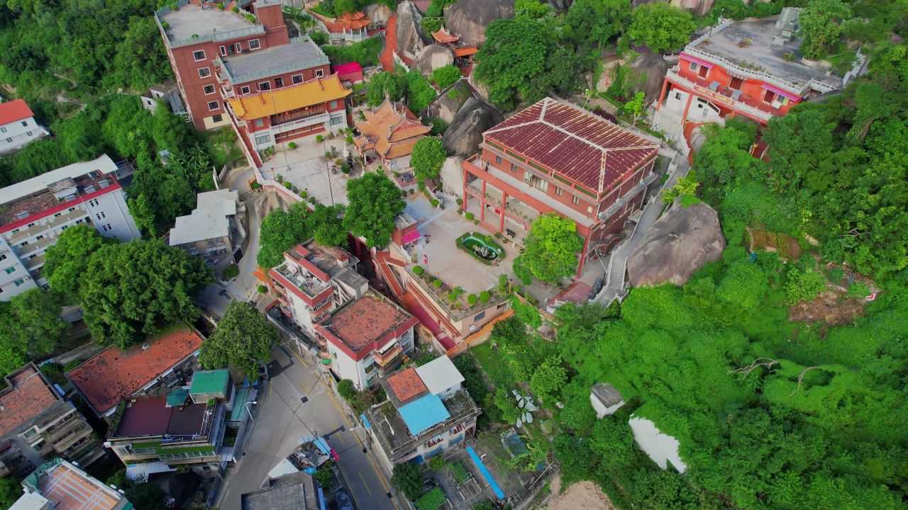 航拍厦门白鹿洞寺景观
