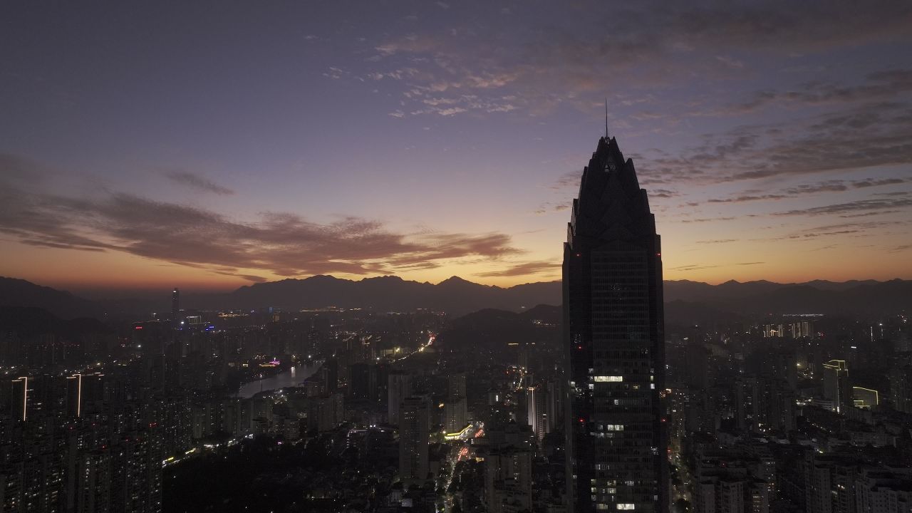 温州城市晚霞和夜景 17