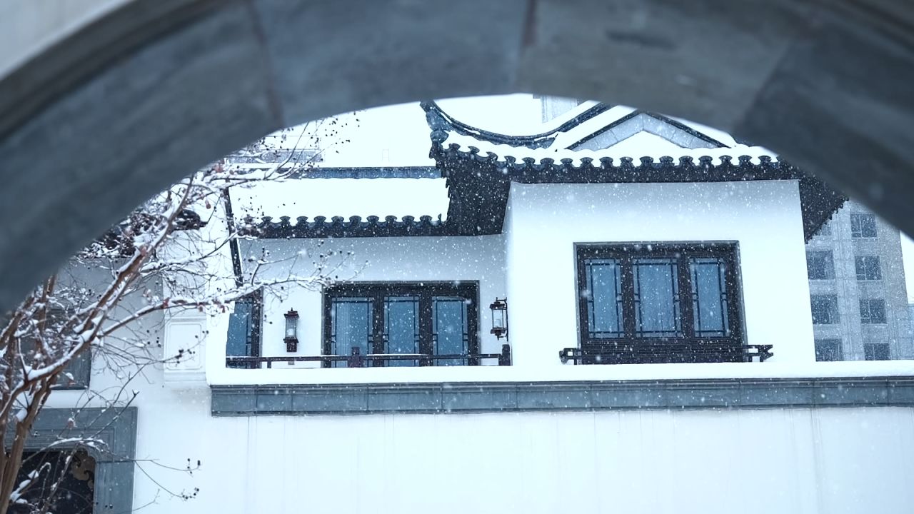 中式园林雪景 园林雪景 江南雪景 45