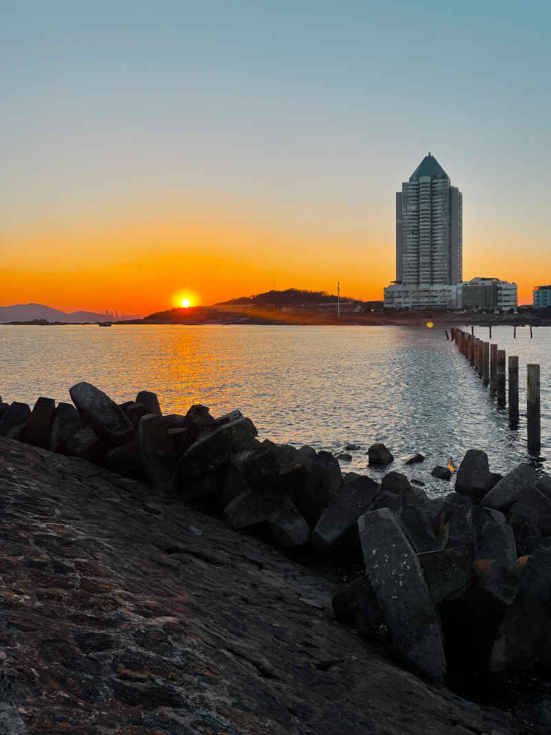 青岛海边日落