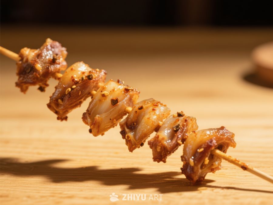 串烤鸡肉，美味诱人