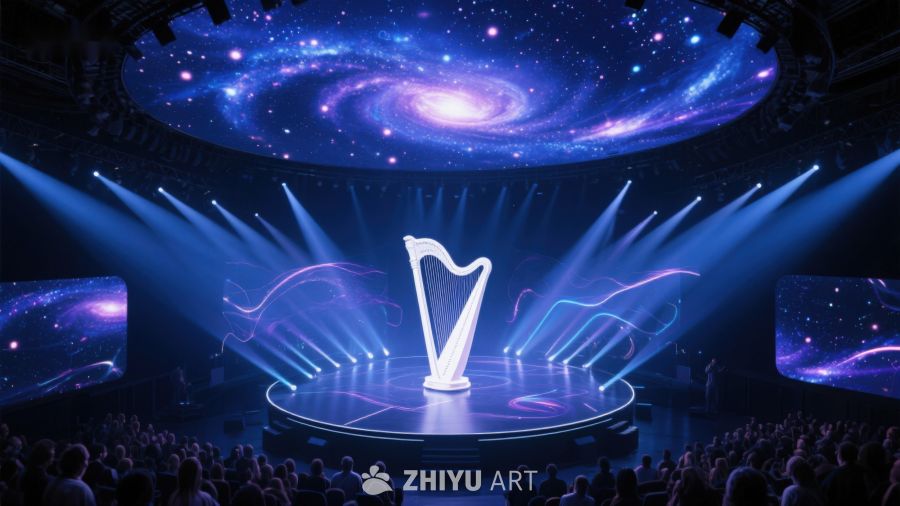 星空舞台上的竖琴表演 796