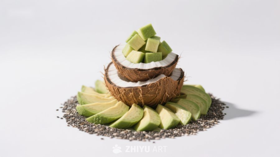 椰子与牛油果的健康组合