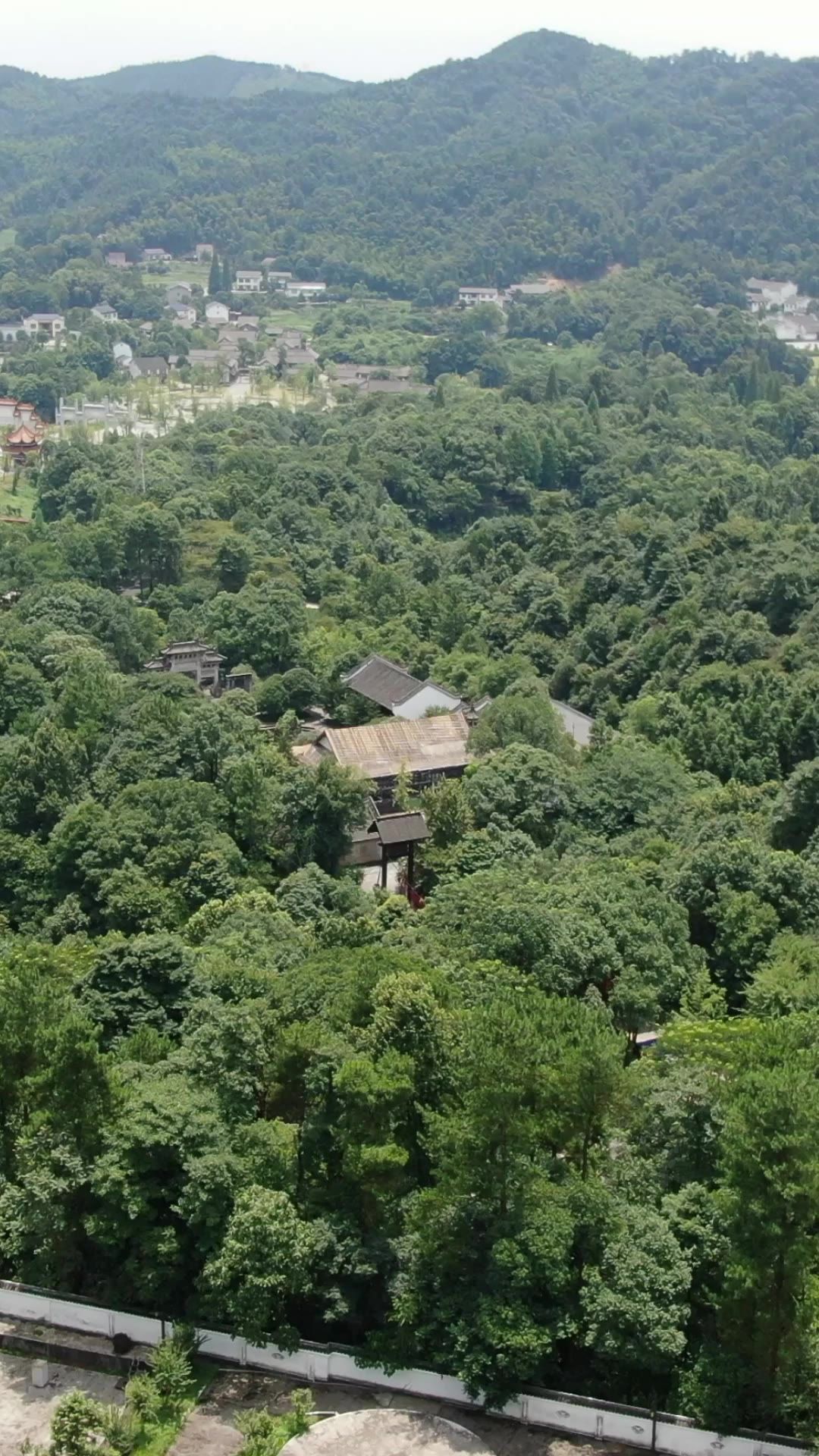  旅游景区湖南常德桃花源古镇竖屏航拍