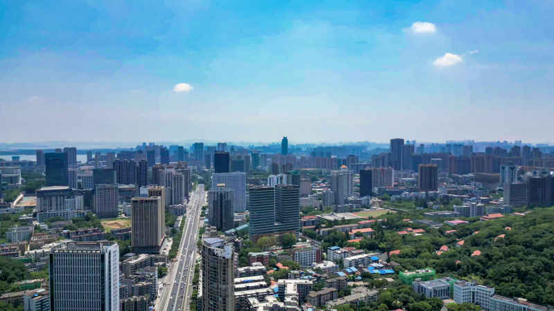 湖北武汉城市建设航拍摄影图 