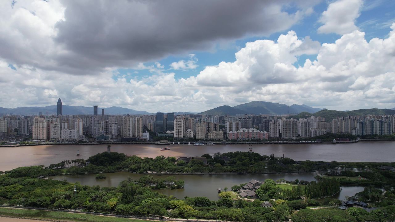 浙江温州城市风光航拍